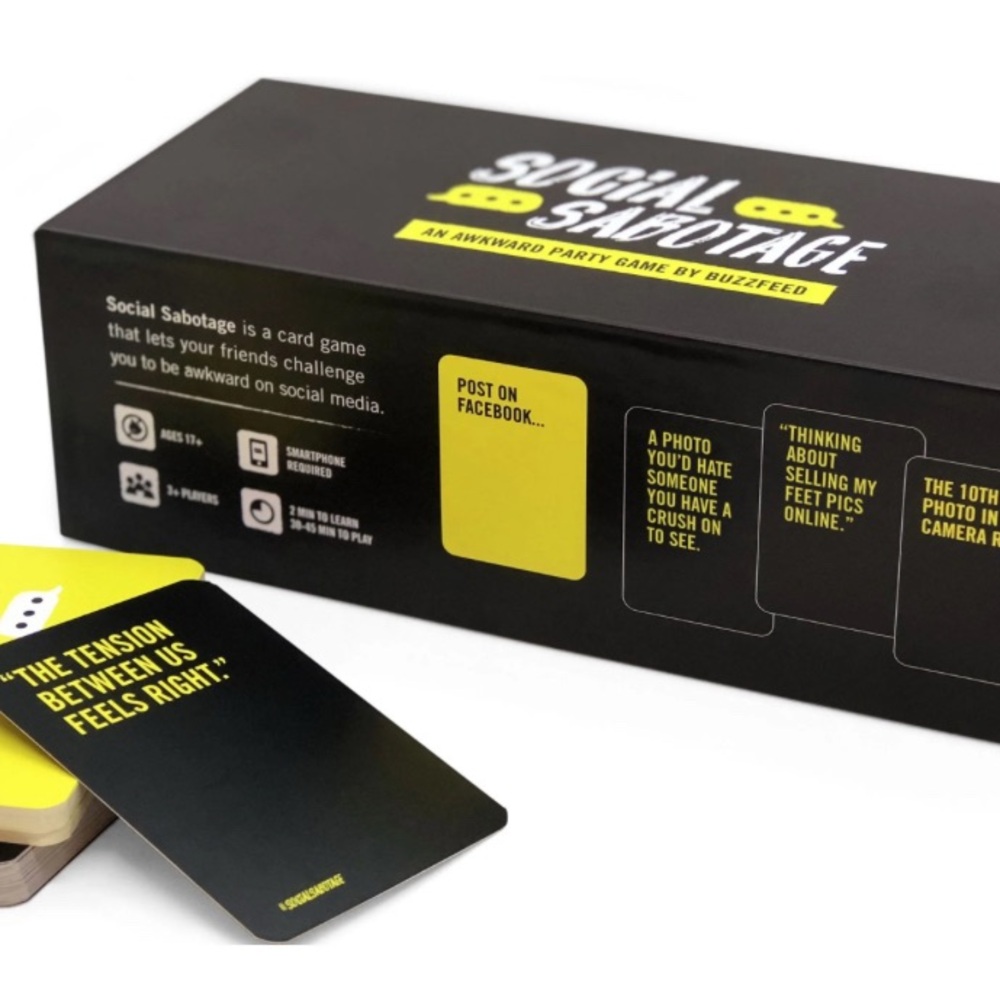 Social Sabotage Card Game - Black and Yellow